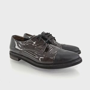 Paul Green Emmy Oxfords US 6 UK 3.5 Black Patent Leather Cap Toe Lace Up Shoes